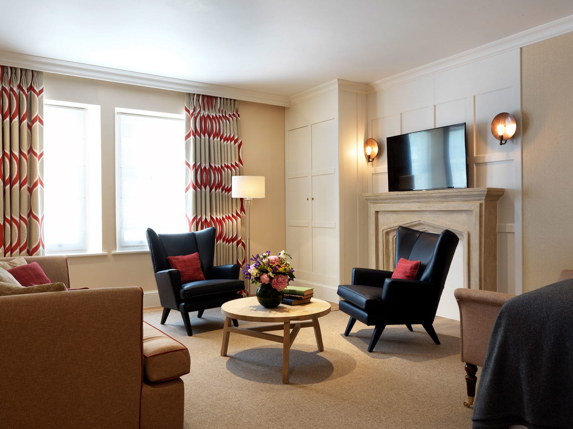 Lounge area in the Gatehouse Two bedroom suite at the Stafford London Hotel